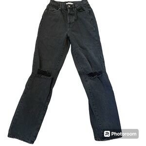 PacSun Womens Size 25 Black 90s Boyfriend Distressed Destroyed Denim Jeans Pants